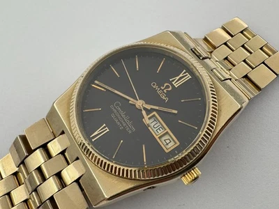 OMEGA 198.0118 Constellation Quartz 10K Gold Filled Black Dial Cal Ω 1346 - 34mm - Image 1 of 4