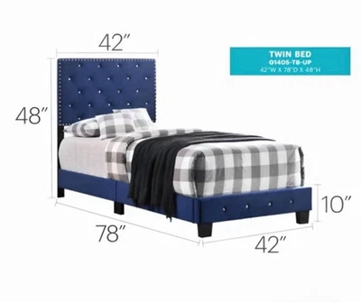 2 двуспальные кровати Royal Blue с бисером и бриллиантами - Изображение 1 из 3