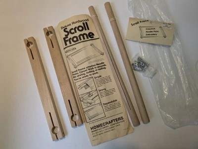 Flex-Lap Scroll Frame Deluxe Hardwood 12" X 6" Needlepoint Cross stitch Quilting - Image 1 of 4