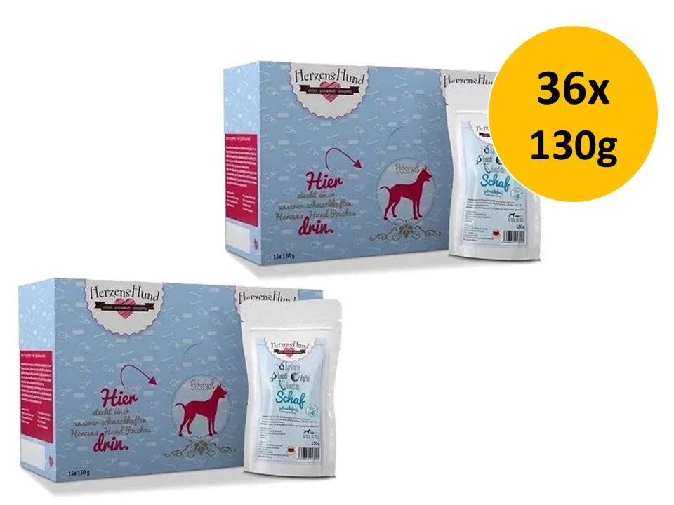 Herzenshund Schaf mit Zucchini | 36x 130g Sparpackung - Bild 1 von 1