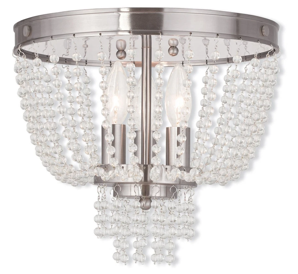 Livex Lighting 51864-91 Valentina Flush Mount Brushed Nickel - Image 1 of 1