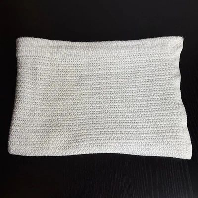 Manta de bebé tejida de algodón blanco liso vintage BEACON tejido abierto WPL 1675 Foto 1 de 4