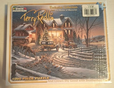 Rompecabezas Terry Redlin 2012 FIESTA DE NAVIDAD 1000 piezas White Mountain NUEVO SELLADO Foto 1 de 3