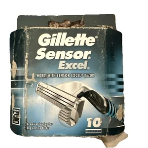 Gillette Sensor Excel Chromium Coated Razor Blade Refills - 10 Cartridges - Picture 1 of 2