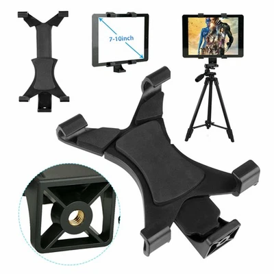 Tablet Clamp Holder Bracket 1/4" Thread Adapter Tripod Mount For 7-10" iPad Tab - Image 1 of 4