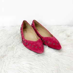Vaneli 9 M Damen-Flats rot burgunderrot Veloursleder Ton Ösen spitz zulaufend - Bild 1 von 10