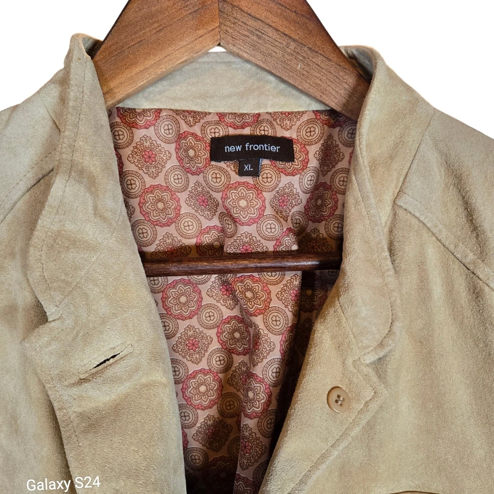 Nueva Chaqueta Blazer Frontier de Cuero para Mujer XL Gamuza Tostada Carrera Negocios Foto 1 de 4