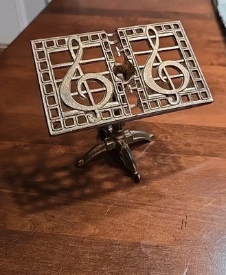 Partituras/exhibición de fotos/soporte de recetas miniatura de latón/metal 5,5 X 3,25" Foto 1 de 4