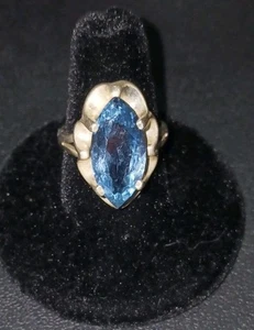 ๐๐๐ฅ๐ฅVintage SANCHEZ Taxco Mexico Sterling 925 Blue Topaz Ring Sz 8 ๐๐๐ฅ๐ฅ - Picture 1 of 7