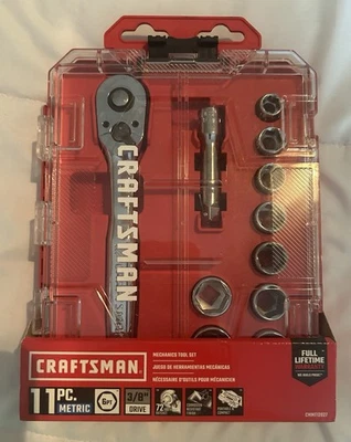 NEW! Craftsman 11pc. Metric 3/8” Drive CMMT12017 Mechanics Socket Set w/Ratchet - Image 1 of 2