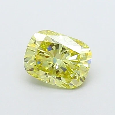 1.00 Carat Cushion Cut Lab IGI Certifide Diamond Fancy Intense Yellow VS1 For - Image 1 of 4