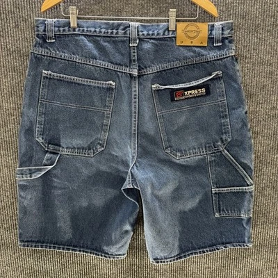 Pantalones Cortos De Colección Brooklyn Xpress Para Hombres 40 Pantalones Cortos Denim Lavado Oscuro Y2K Grunge Skate Foto 1 de 4