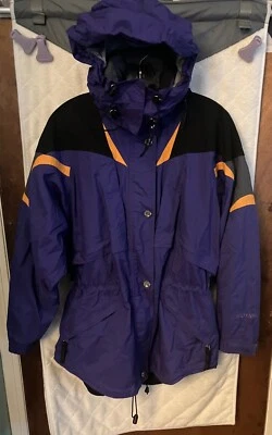 Chaqueta de esquí Nordica con capucha escondida púrpura/negro/amarillo (para mujer 10) Foto 1 de 4