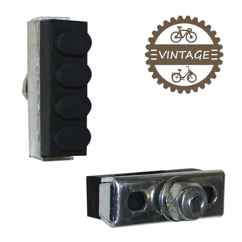 PAIR BIKE BRAKE PAD 4 DOT BLOCK PADS SHOE SCREW VINTAGE INSERT L'EROICA CYCLE — 第 1/1 张图片