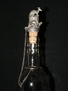 OZ PEWTER WINE/BEER STOPPER CORK KANGAROO & KOALA CHAIN & RING - Picture 1 of 5