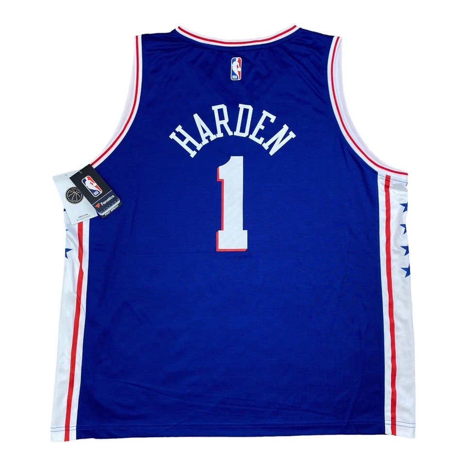 76ers James Harden Royal Fanatics Fast Break Replica Jersey Icon Edition XXL