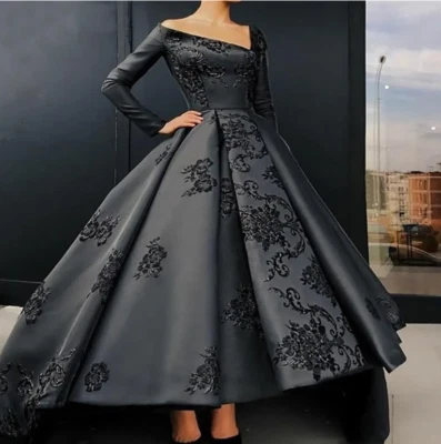 A Line Elegant V Neck Wedding Dresses Square Neck Long Sleeves Bridal Gowns - Image 1 of 4