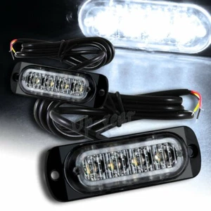 Universal 8 LED White Car Truck Emergency Beacon Warn Hazard Flash Strobe Light - Picture 1 of 3