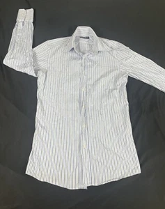 Dolce Gabbana Women Light Blue Striped Long Sleeve Button Up Shirt Size 40 - Picture 1 of 13