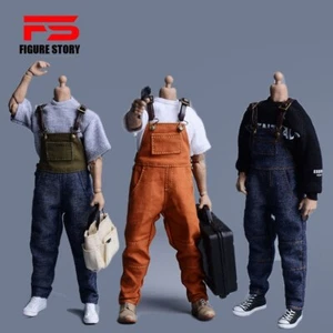 1/12 Scale Male Dolls Clothes Overalls Pants Fit 6'' Action Figure Body Model - Picture 1 of 12