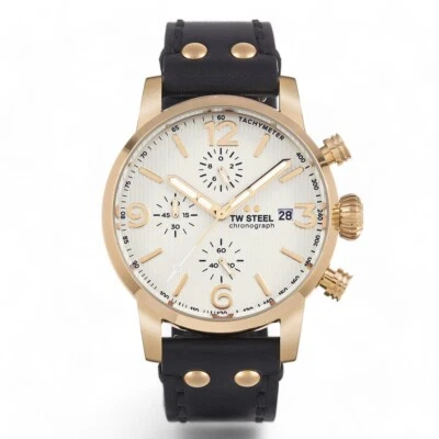 TW STEEL Maverick 48 mm - PVD oro rosa - cuero negro 100 m - MS73 - NUEVO Foto 1 de 4