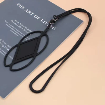 Universal Cell Phone Lanyard Holder Black Silicone Cell Phone Walking Neck New - Image 1 of 4