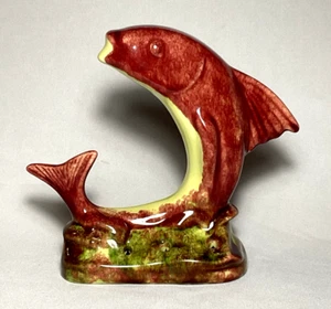 JAMIESON'S ~ Vintage ceramica dipinta a mano PESCE FIORE RANA ~ Capistrano, CA - Foto 1 di 5