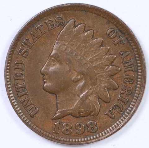 1898 1C Indian Head Cent/Penny Circulated Full Liberty XF US Coin Cover