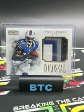 2012 Panini National Treasures Football Steve Johnson Colossal 4 Color Patch /25