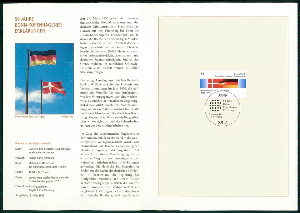 CARPETA POSTAL ALEMANA 2005/10 EUROPA CEPT ALEMANIA-DINAMARCA-CONTRATO Foto 1 de 4