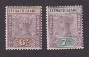 MATT'S STAMPS SCOTT LEEWARD ISLANDS #5, #6 QUEEN VICTORIA 1880 ISSUES MH CV$25 - Picture 1 of 3
