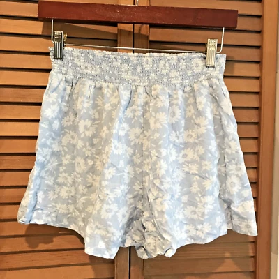 Mini Pantalones Cortos LOVE By Gap Para Mujer Azul y Blanco Margarita Floral Informal Algodón Foto 1 de 4