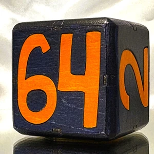 64.BLUE.Orange - Backgammon Doubling Cube - 36mm - Picture 1 of 9