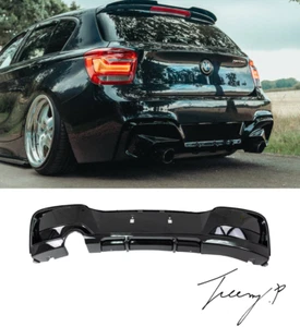 BMW 1 Series F20 F21 Pre-LCI M Sport Gloss Black Rear Diffuser Lip 2011-2014 - Picture 1 of 4
