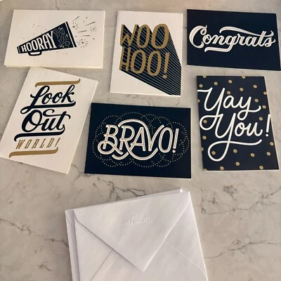 Hallmark Congratulatory Messages Friendship Colorful Blank Cards - Lot of 6 - Image 1 of 4