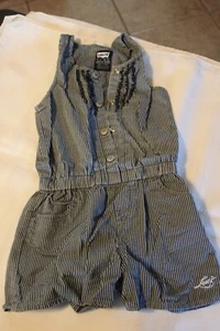 Levi's Stripped Blue Romper Kids Size 6-7 Jumpsuit Pockets Casual Sleeveless - Picture 1 of 1