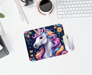 Alfombrilla de ratón unicornio alfombrilla de ratón para computadora PC arco iris linda niña regalo HECHA EN EL REINO UNIDO - Imagen 1 de 24