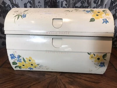 Vintage Kitchen Painted Flower Metal Paper Towel Wax Paper Wall Mount Dispenser - Image 1 of 4