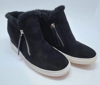 Steve Madden Girl Prevale cuña oculta talla 7 gamuza negra Foto 1 de 4