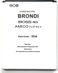 BATTERIA PILA Per BRONDI BOSS 4G / AMICO FLIP 4G 4G+ PLUS CAP. ORIGINALE 1500MaH - Foto 1 di 1
