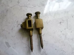 VINTAGE BRASS TRAMMEL POINTS X2 - Picture 1 of 5