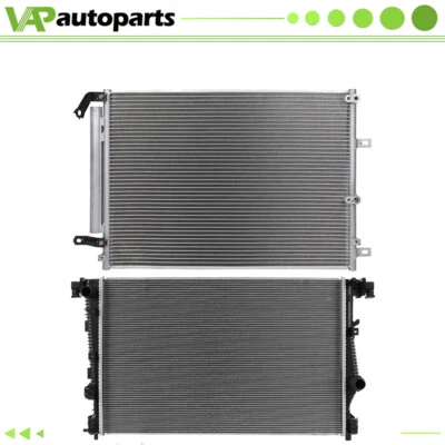 For 2014-2018 Jeep Cherokee Aluminium Radiator & AC Condenser Cooling Assembly - Image 1 of 4