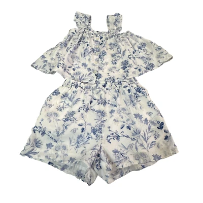 Bebé GAP Niñas Azul Corto y Top Conjunto a Juego Floral Forrado Talla 4 Años Foto 1 de 4