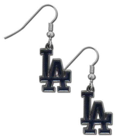 Los Angeles Dodgers Dangle Earrings (Chrome) Licensed MLB Jewelry Cover