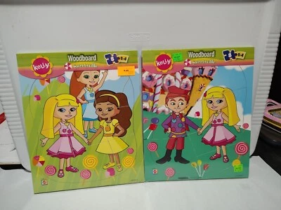  2 个 Polly Pockets 木制拼图 2003 美泰 C7123 & C7124  — 第 1/4 张图片