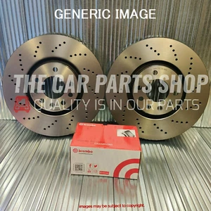 FOR SKODA OCTAVIA BLACKLINE VRS TDI FRONT DRILLED DISCS 312MM AND BREMBO PADS - Picture 1 of 1