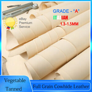 Grade A Veg Tan Leather- Italian Full Grain Tooling Leather 1.3-1.5mm Thickness