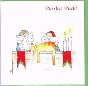 A Jill Latter designed Purrfect Pitch Musical cat card - Picture 1 of 1