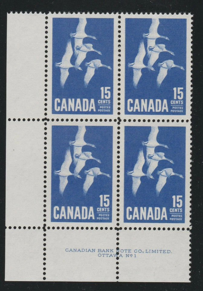 1963 Canada SC# 415 LL - Canada Goose Plate # 1 Plate Block M-NH Lot # 215c - Image 1 of 1