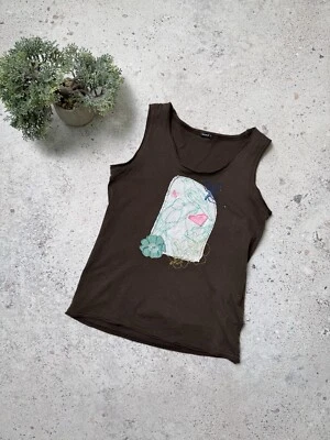 Roxy Women Tank Top Brown Y2K Surf SB Size S  - Image 1 of 4